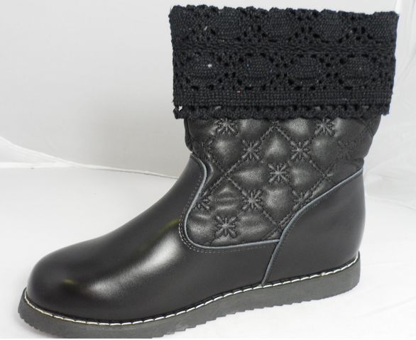black leather anckle boots